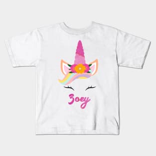 Name zoey unicone awesome gift Kids T-Shirt